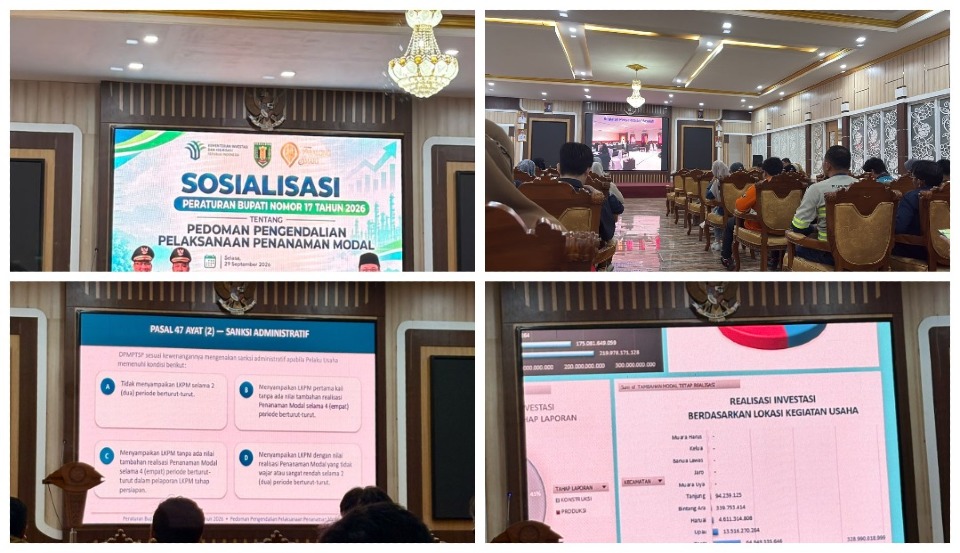 Sosialisasi Peraturan Bupati Tabalong Nomor 17 Tahun 2026 tentang Pedoman Pengendalian Pelaksanaan Penanaman Modal